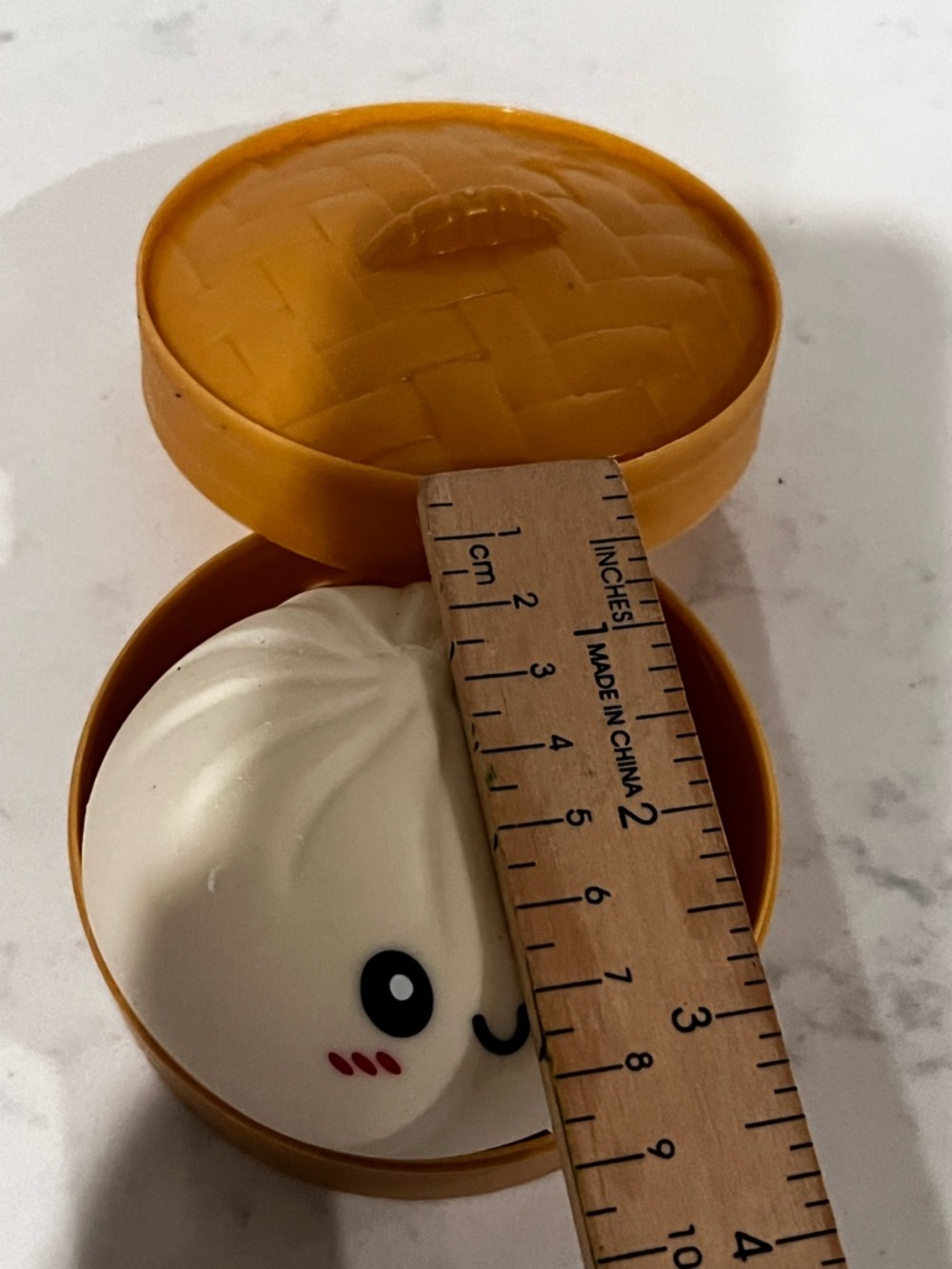 Kawaii White Steamed Bun Plush in Tan Round Box - Picture 4 of 4